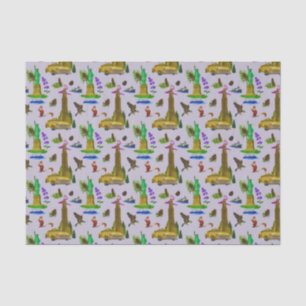 Vintage Travel Skyline New York Liberty Herbst Seidenpapier