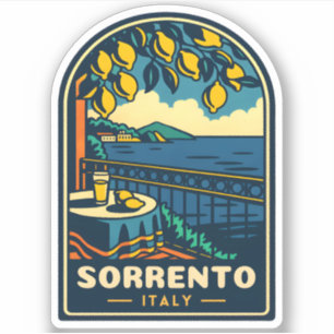 Vintage Travel Sorrento Italien Küstenstreifen Lan Aufkleber