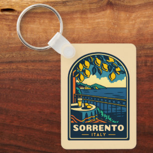 Vintage Travel Sorrento Italien Küstenstreifen Lan Schlüsselanhänger