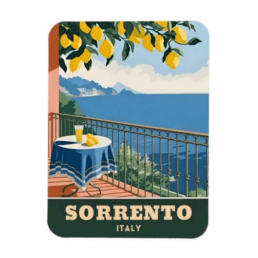 Vintage Travel Sorrento Italien Seaside Retro Magnet (Vertikal)