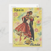 Vintage Travel Spain Dancers Feiertagspostkarte (Vorne/Hinten)