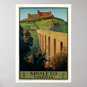 Vintage Travel, Spoleto Italien Poster