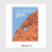 Vintage Travel St. George Utah Wanderung Aufkleber (Blatt)