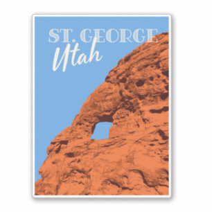 Vintage Travel St. George Utah Wanderung Aufkleber