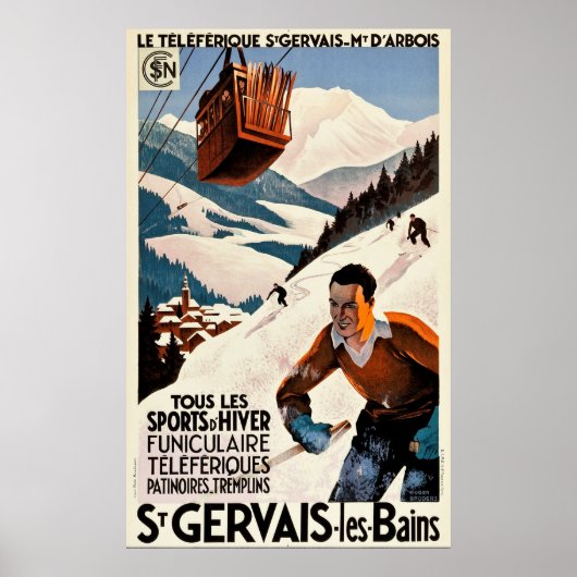 Vintage Travel - St Gervais - Les Bains - Frankrei Poster (Vorne)
