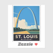 Vintage Travel St Louis Missouri Gateway Arch Aufkleber (Blatt)