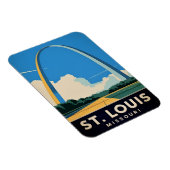 Vintage Travel St Louis Missouri Gateway Arch Magnet (Rechte Seite)
