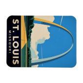 Vintage Travel St Louis Missouri Gateway Arch Magnet (Horizontal)