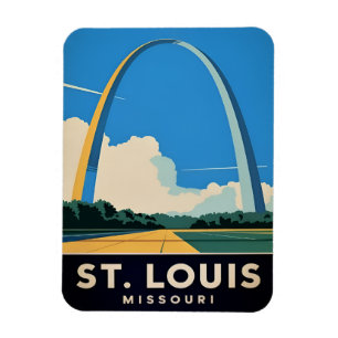 Vintage Travel St Louis Missouri Gateway Arch Magnet