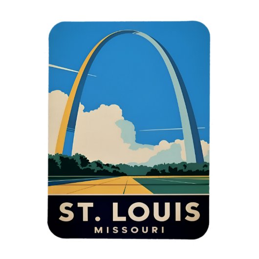 Vintage Travel St Louis Missouri Gateway Arch Magnet (Vertikal)