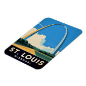 Vintage Travel St Louis Missouri Gateway Arch Magnet (Linke Seite)