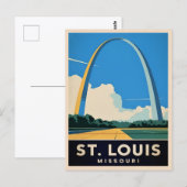 Vintage Travel St Louis Missouri Gateway Arch Postkarte (Vorne/Hinten)