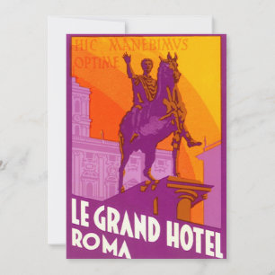 Vintage Travel, Statue Le Grand Hotel Roma, Italie
