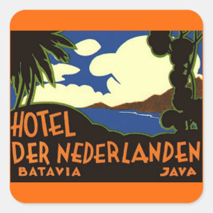 Vintage Travel Stickers Batavia Jakarta Indonesien