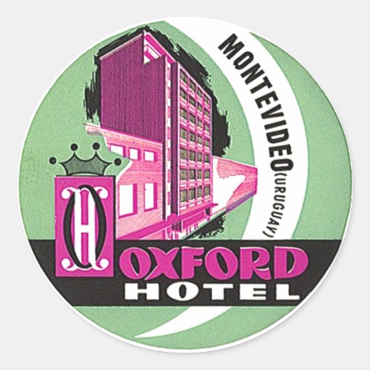 Vintage Travel Stickers Montevideo Uruguay O Hotel (Vorderseite)