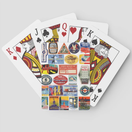 "Vintage Travel Stickers" Spielkarten (Rückseite)