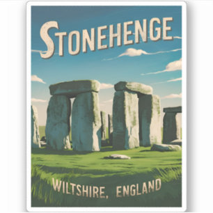 Vintage Travel Stonehenge England Retro Graphic Aufkleber