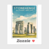 Vintage Travel Stonehenge England Retro Scenic Aufkleber (Blatt)