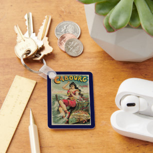 Vintage Travel, Strandresort, Cabourg, Frankreich Schlüsselanhänger