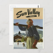 Vintage Travel Sun Valley Idaho Postkarte (Vorne/Hinten)
