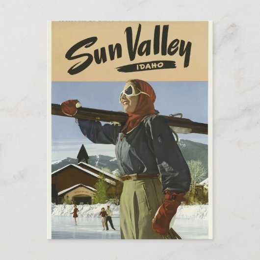 Vintage Travel Sun Valley Idaho Postkarte (Vorderseite)