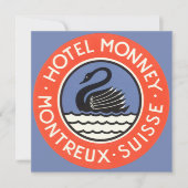 Vintage Travel, Swan Bird Hotel Monney Schweiz (Vorderseite)
