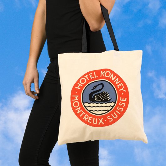 Vintage Travel, Swan Bird Hotel Monney Schweiz Tragetasche