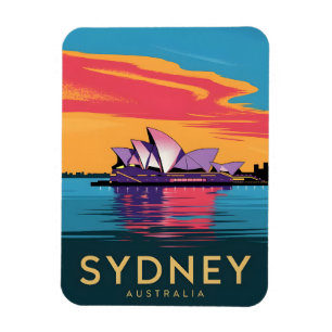Vintage Travel Sydney Australien Sunset Landschaft Magnet