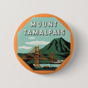 Vintage Travel, Tamalpais Mountain oder Mount Tam Button