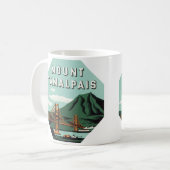 Vintage Travel, Tamalpais Mountain oder Mount Tam Kaffeetasse (Vorderseite Links)