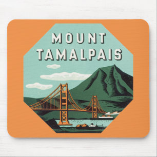 Vintage Travel, Tamalpais Mountain oder Mount Tam Mousepad