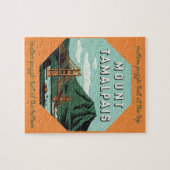 Vintage Travel, Tamalpais Mountain oder Mount Tam Puzzle (Horizontal)