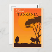 Vintage Travel Tansania Afrika Lion Postcard Postkarte (Vorne/Hinten)