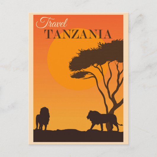 Vintage Travel Tansania Afrika Lion Postcard Postkarte (Vorderseite)