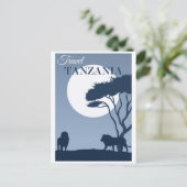 Vintage Travel Tansania Afrika Lion Postkarte (Stehend Vorderseite)