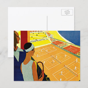 Vintage Travel, Tennis, Sports, Monte Carlo Monaco Postkarte