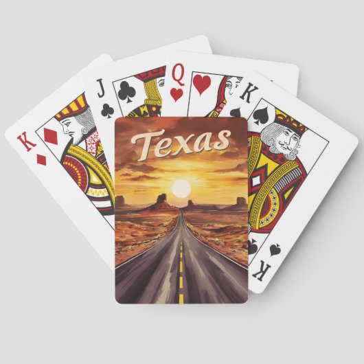 Vintage Travel Texas Landscape Retro Landschaftlic Spielkarten (Rückseite)
