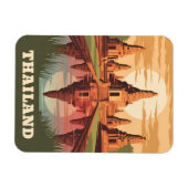 Vintage Travel Thailand Buddhist Tempel Sunset Magnet (Horizontal)