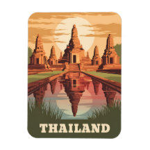 Vintage Travel Thailand Buddhist Tempel Sunset