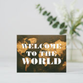 Vintage Travel Themed Baby Dusche Einladung (Stehend Vorderseite)