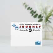 Vintage Travel Themed Wedding Danke Karte (Stehend Vorderseite)