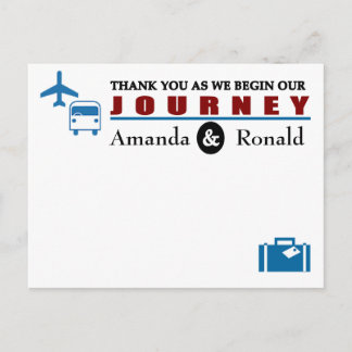 Vintage Travel Themed Wedding Danke Karte