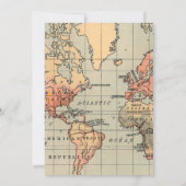 Vintage, Travel Themed Wedding Invite Einladung (Rückseite)