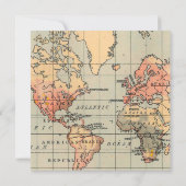 Vintage, Travel Themed Wedding Invite Einladung (Rückseite)