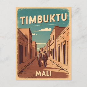 Vintage Travel Timbuktu Mali Africa Retro Graphic Postkarte