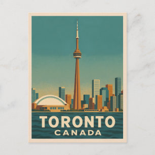 Vintage Travel Toronto Canada Skyline Retro Landsc Postkarte