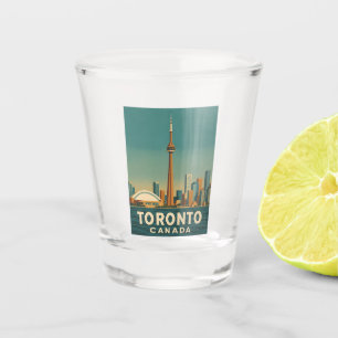 Vintage Travel Toronto Canada Skyline Retro Landsc Schnapsglas