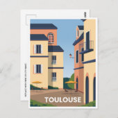 Vintage Travel Toulouse Frankreich Kunst und Kunst Postkarte (Vorne/Hinten)