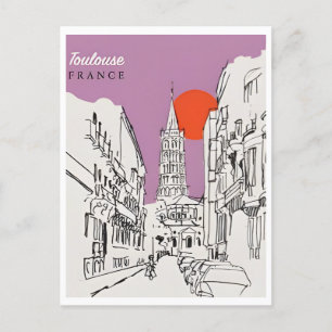 Vintage Travel Toulouse Frankreich Kunst und Kunst Postkarte