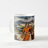 Vintage Travel, Touristen am Flughafen Panagra Tar Kaffeetasse (Vorderseite Links)